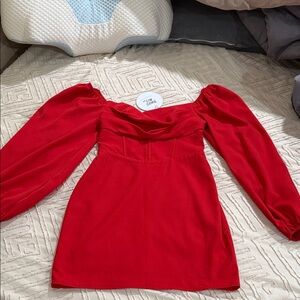 Princess Polly Vibrant Red Off-Shoulder Dress